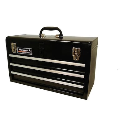 Homak 11.80 x 20.50 x 8.60 in. 3 Drawer Ball Bearing Toolbox & Chest - Black HO297194